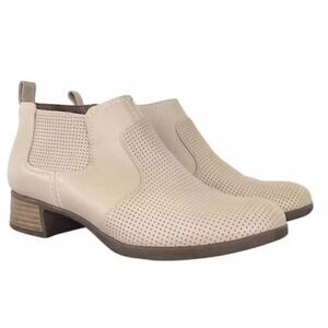 DANSKO tan leather perforated heeled ankle boots booties shoes women’s eur 38